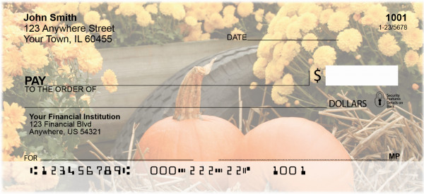 Colorful Fall Mums Personal Checks