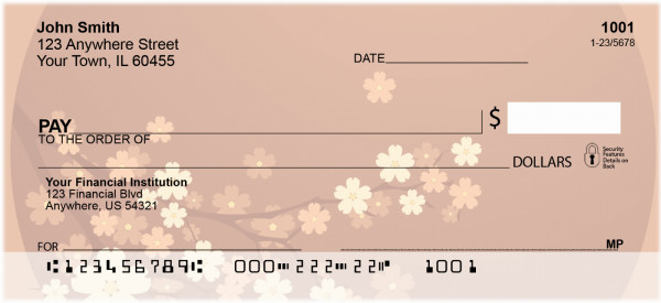 Oriental Inspired Cherry Branch Personal Checks