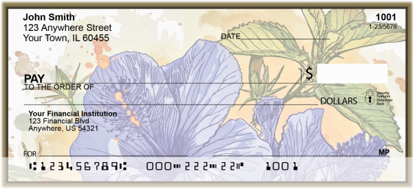 Hibiscus - Colorful Watercolor Personal Checks