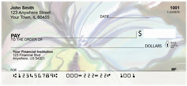 Romantic Watercolor Orchids Personal Checks