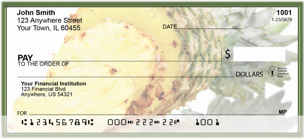 Golden Tropical Pineapple Personal Checks