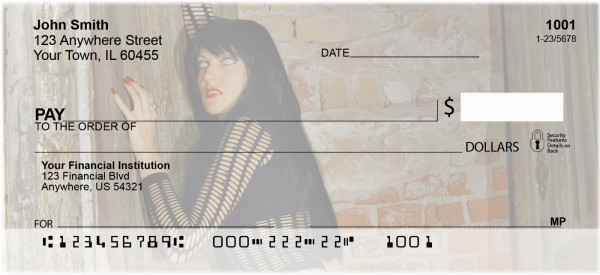 Female Vampire In Gothic Castle Personal Checks
