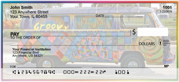 Groovy Hippie Bus Personal Checks