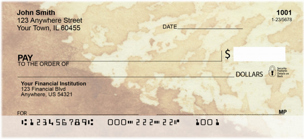 Golden Brown Abstract Personal Checks