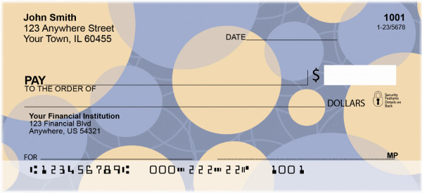 Golden Blue Dots Personal Checks