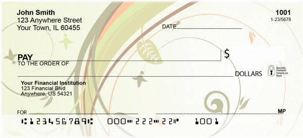 Tropical Filigree Foliage Personal Checks