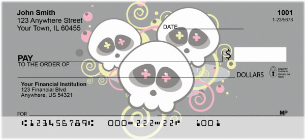 Neon Skulls Personal Checks