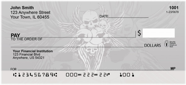Stylish Skulls Top Tear Personal Checks