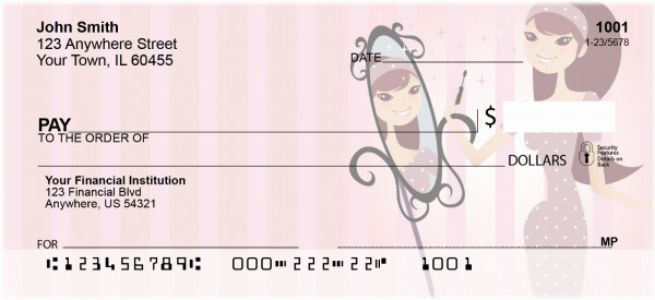 Girl Having Fun Personal Checks