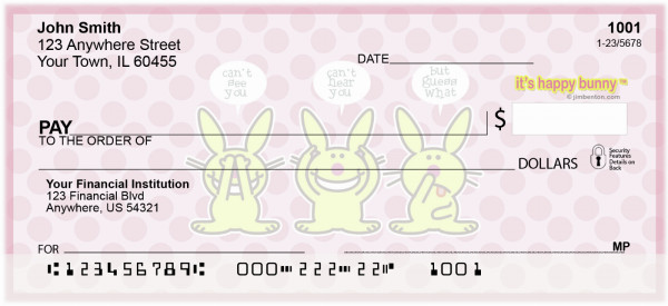It's Happy Bunny Funny Personal Checks