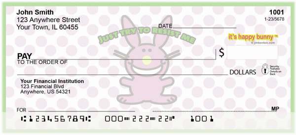 It's Happy Bunny Girly Personal Checks
