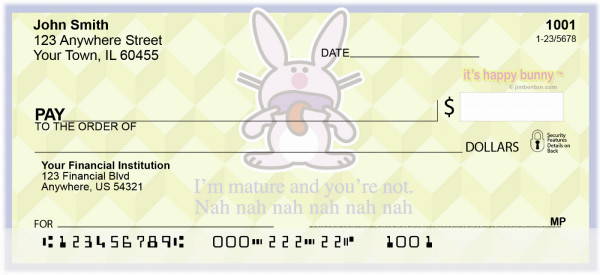 It's Happy Bunny Insults Personal Checks
