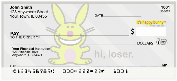 It's Happy Bunny More Insults Personal Checks