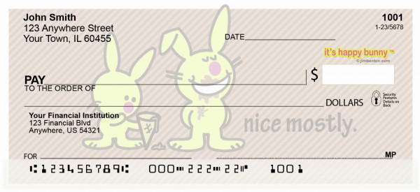 It's Happy Bunny Nice Mostly Personal Checks