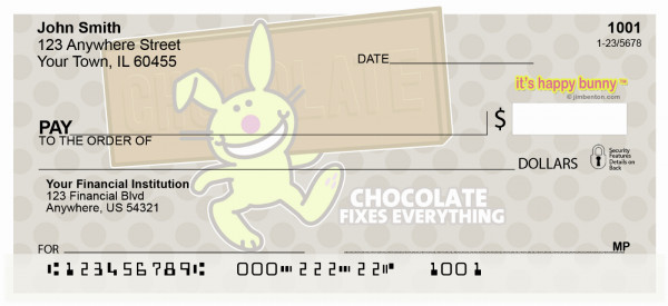 It's Happy Bunny Not-So-Guilty Pleasures Personal Checks