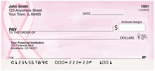 Jen Goode's Pink Ribbons Personal Checks