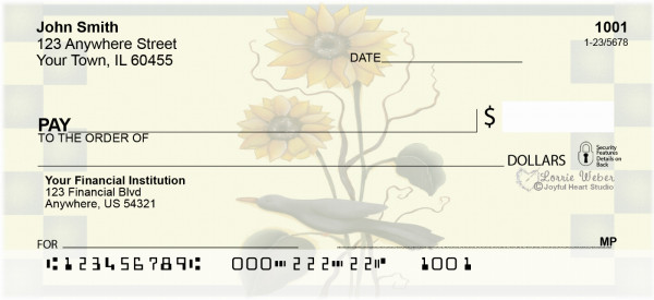 Sunflowers and Crows Checks by Lorrie Weber