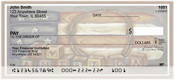 Americana Picket Flag Personal Checks by Lorrie Weber