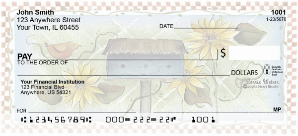 Garden Birdhouses Personal Checks by Lorrie Weber