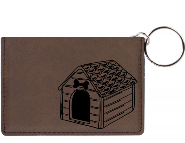 Home Sweet Bone Engraved Leather Keychain Wallet