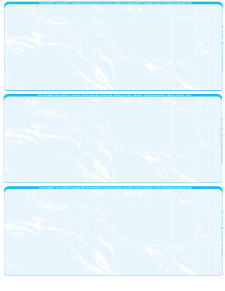 Teal Marble Blank 3 Per Page Laser Checks