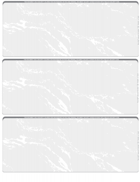 Grey Marble Blank 3 Per Page Laser Checks