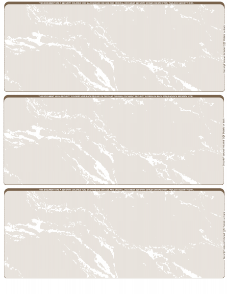 Tan Marble Blank 3 Per Page Laser Checks