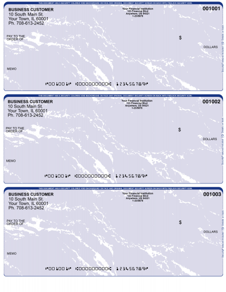 Blue Marble 3 Per Page Laser Checks