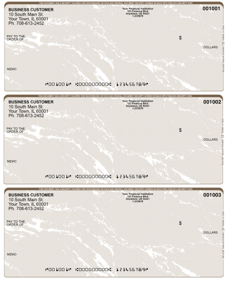 Tan Marble 3 Per Page Laser Checks