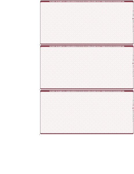 Blank Burgundy Safety 3 Per Page Wallet Checks