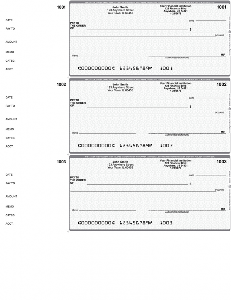 Grey Safety 3 Per Page Wallet Checks