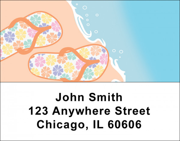 Retro Beach Scenes Address Labels