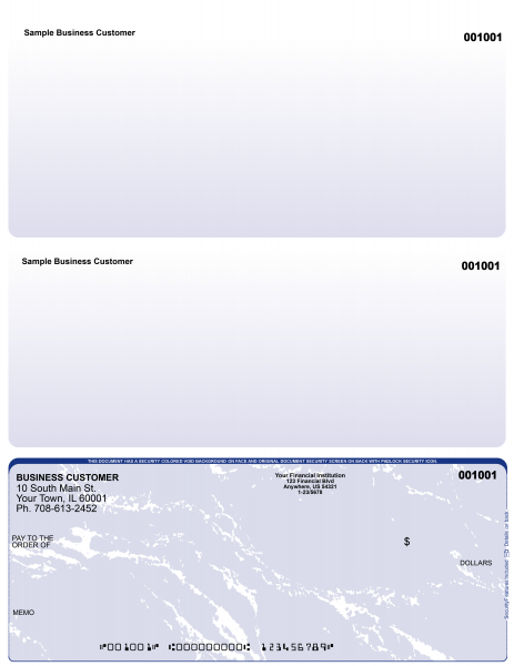 Blue Marble Bottom Laser Checks