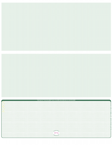 Green Safety Blank High Security Bottom Laser Checks