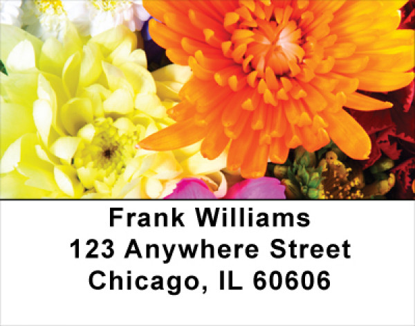 Colorful Floral Bouquets Address Labels