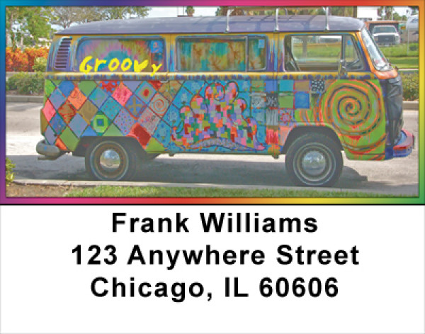 Groovy Hippie Bus Address Labels