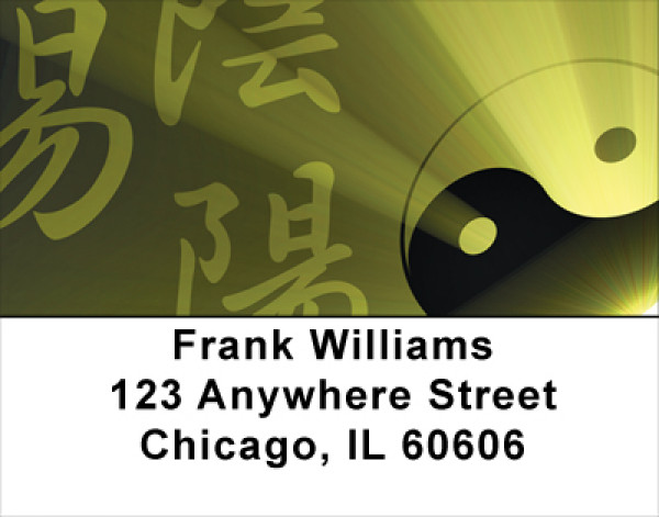Ying Yang Symbol Address Labels
