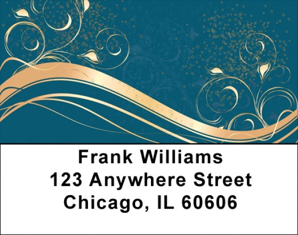 Abstract Black Gold Address Labels 2