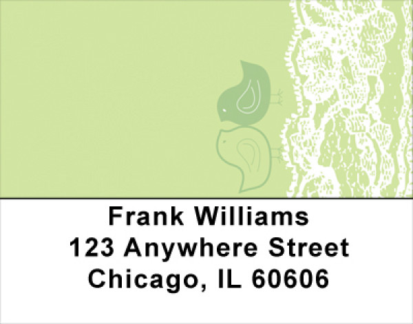Bird Table Cloth Address Labels