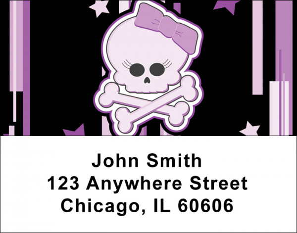 Girly Skulls Address Labels