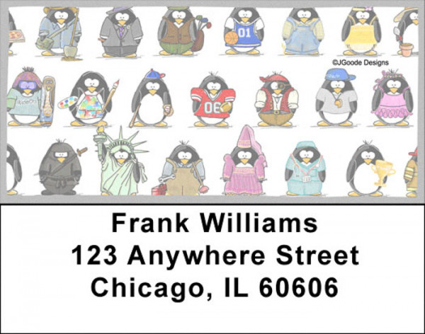 Jen Goode's Penguin Personalities Address Labels