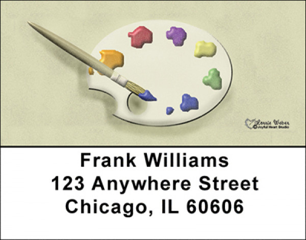 Brush, Palette & Artist's Tools Address Labels by Lorrie Weber