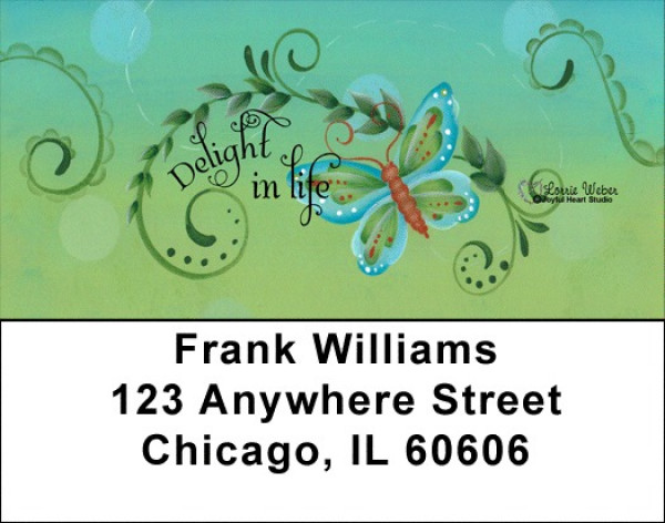 Butterfly Swirls Address Labels by Lorrie Weber