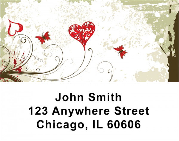 Grunge Hearts Address Labels