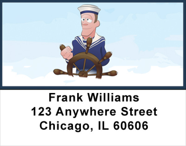 Navy Fun Address Labels