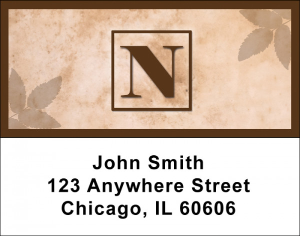 Simplistic Monogram N Address Labels