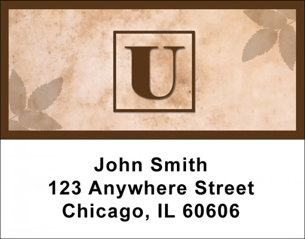Simplistic Monogram U Address Labels