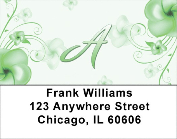 Floral Monogram A Address Labels