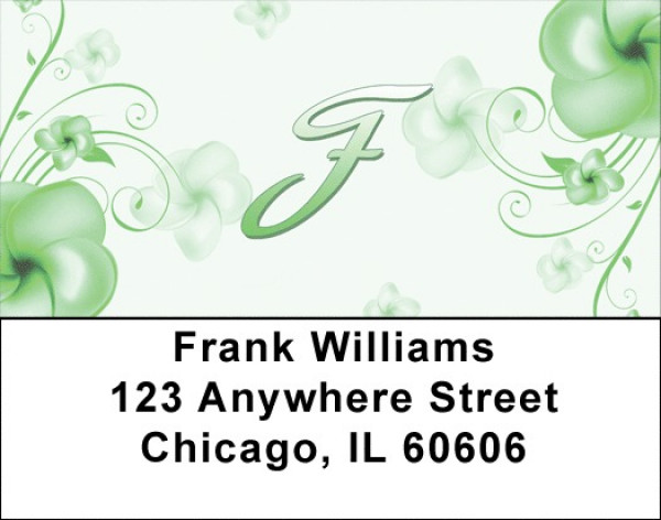 Floral Monogram F Address Labels