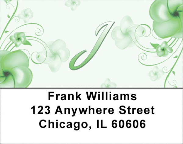 Floral Monogram J Address Labels